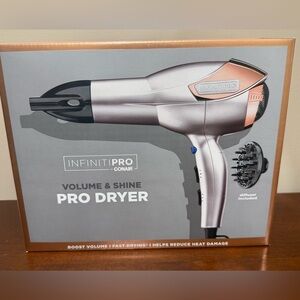 NEW in Box CONAIR InfinitiPro Volume & Shine Hair Dryer with diffuser.